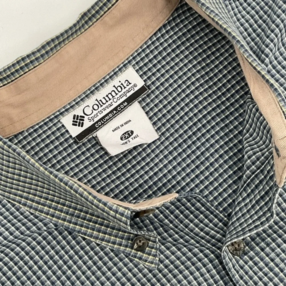 Columbia Men’s Button Down Flannel Blue and‎ White Size 2 XT M14 - Picture 4 of 4